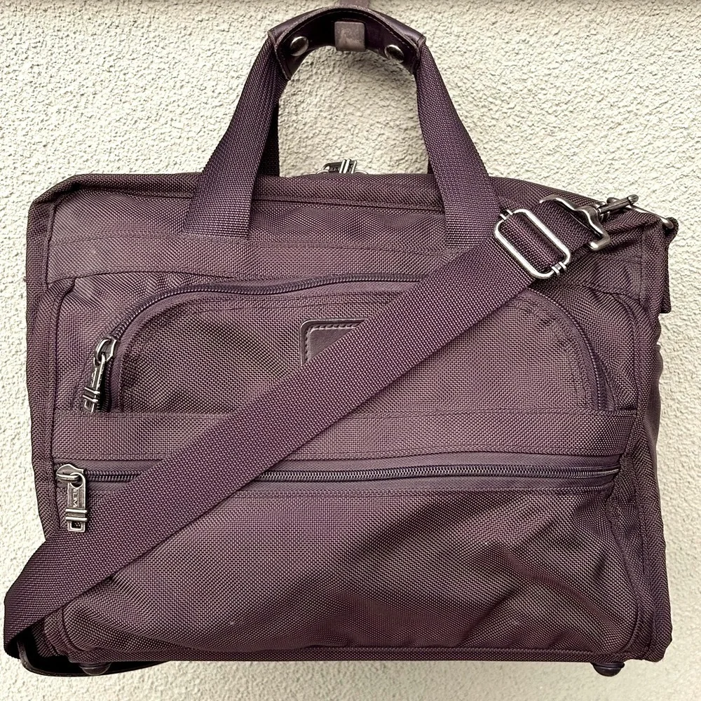 TUMI Canvas and Leather Carryon Duffle Travel Bag Chocolate Brown | Made in USA